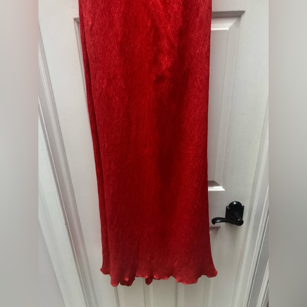 $1250 NWT Johanna Ortiz Runway 100% Silk Red Heart Cutout Halter Maxi Dress - Picture 13 of 16